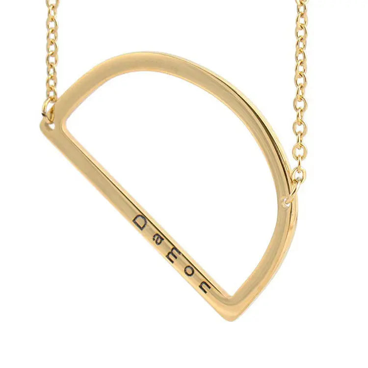 26 English Letter Pendant European Titanium Steel Necklace - Letter Pendant necklace-2