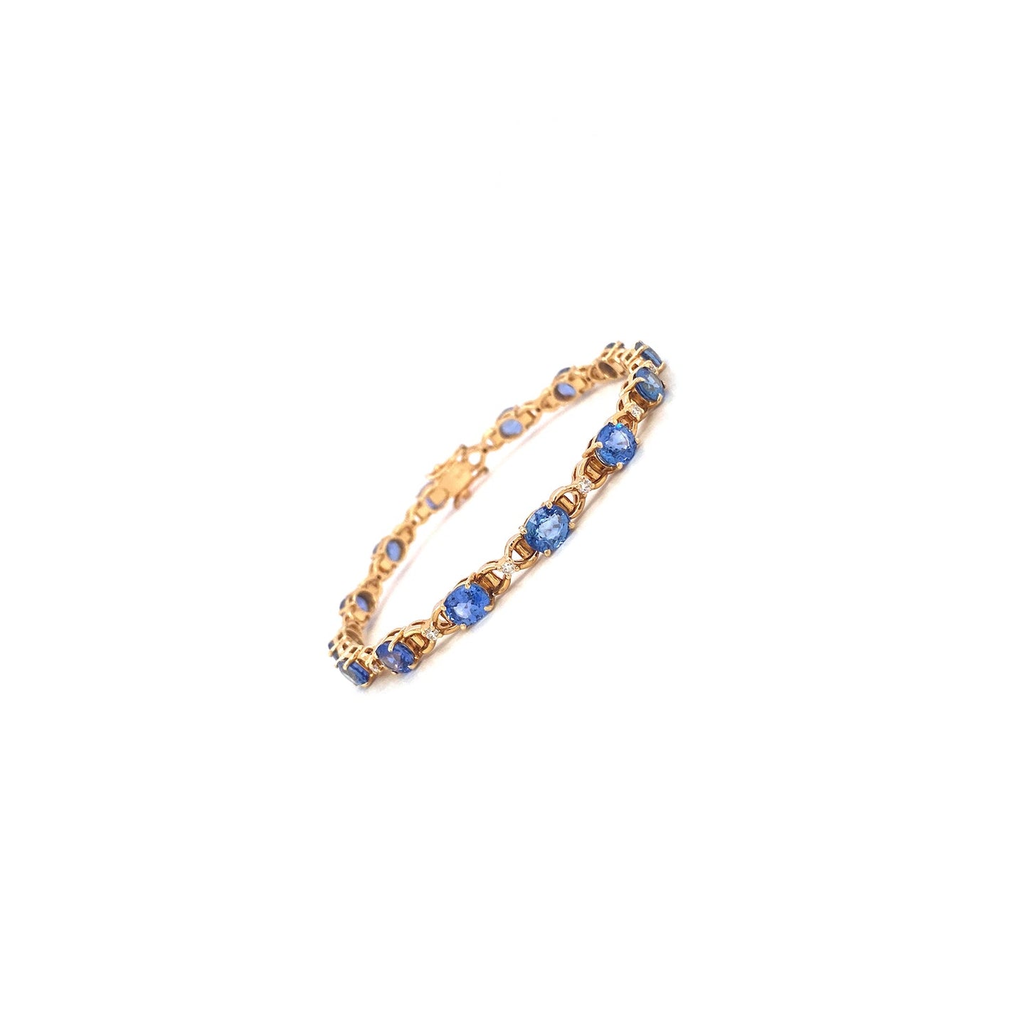 Sapphire and Diamond Bracelet in 14K Yellow Gold - KGD 40959-1