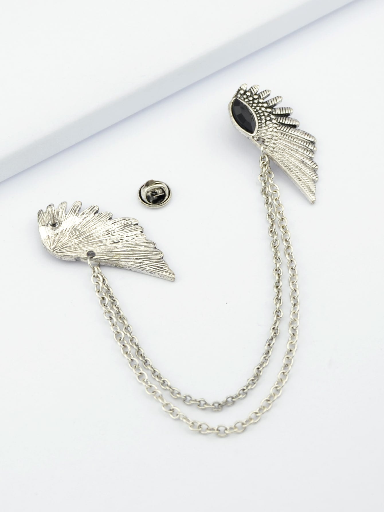 Wings Vintage Sweater Shawl Chain Clips Antique Cardigan Collar Holders Brooch-2