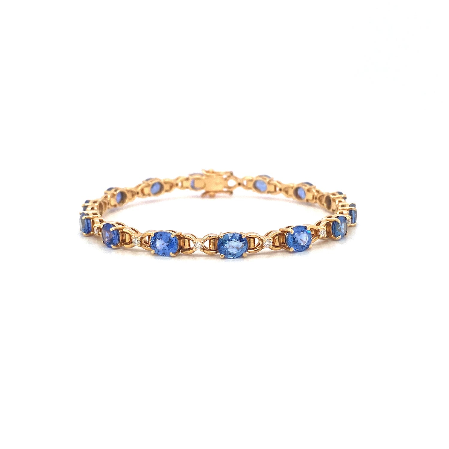 Sapphire and Diamond Bracelet in 14K Yellow Gold - KGD 40959-0