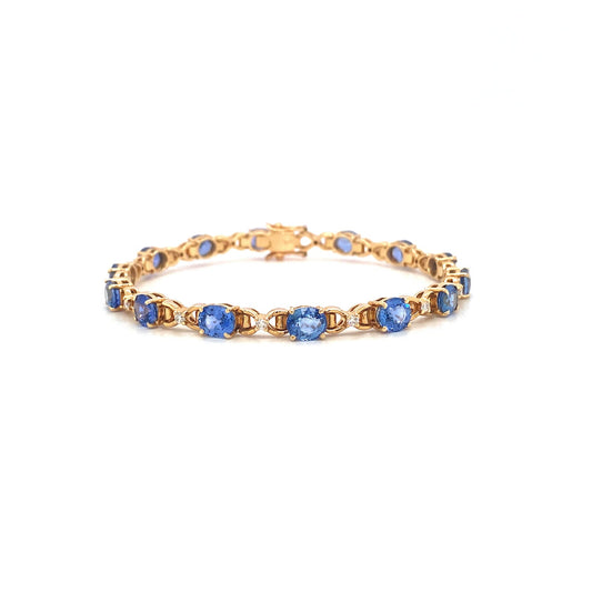 Sapphire and Diamond Bracelet in 14K Yellow Gold - KGD 40959-0