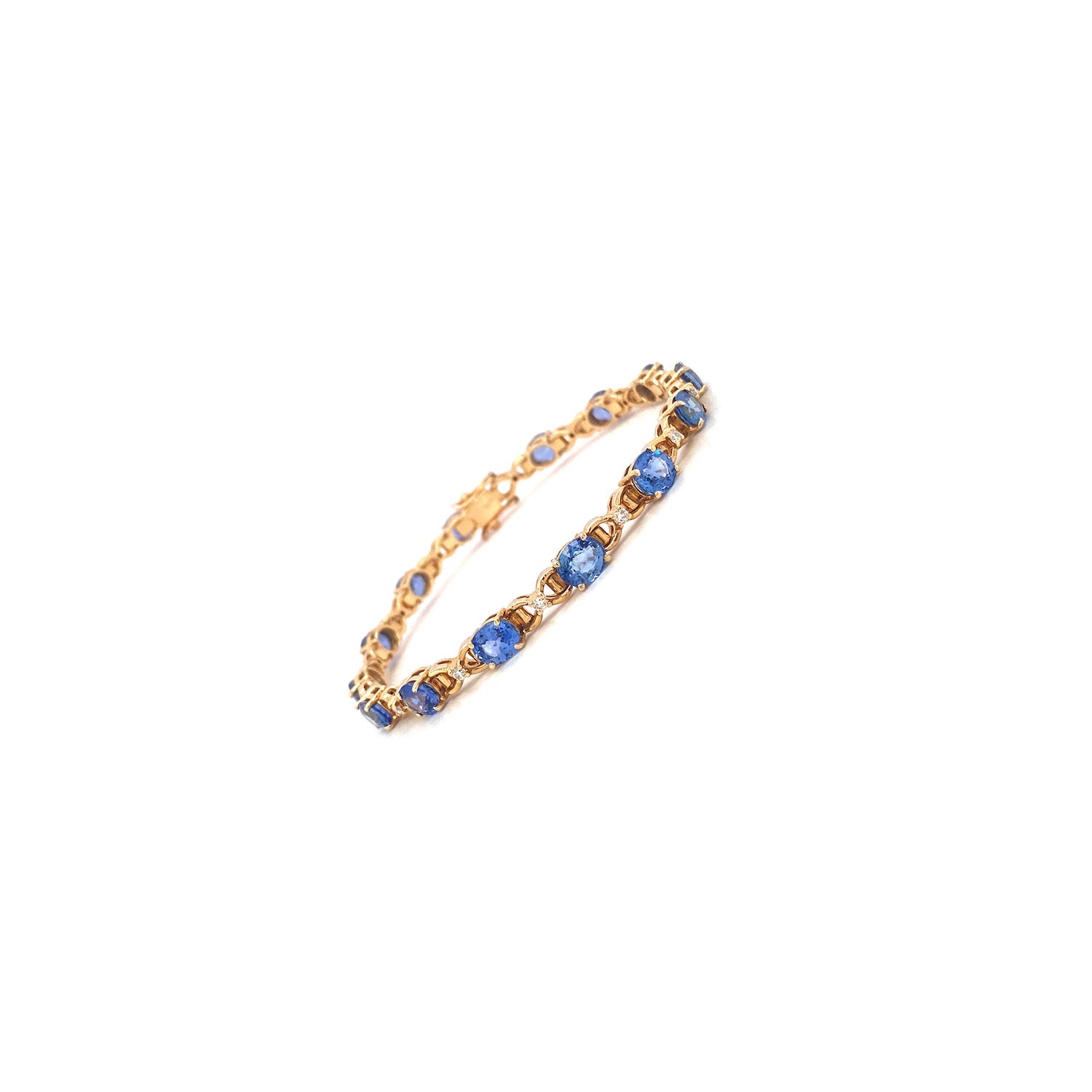 Sapphire and Diamond Bracelet in 14K Yellow Gold - KGD 40959-1