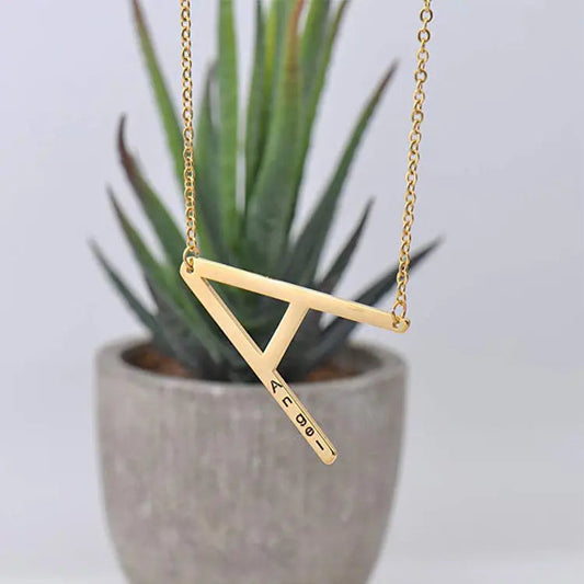 26 English Letter Pendant European Titanium Steel Necklace - Letter Pendant necklace-0